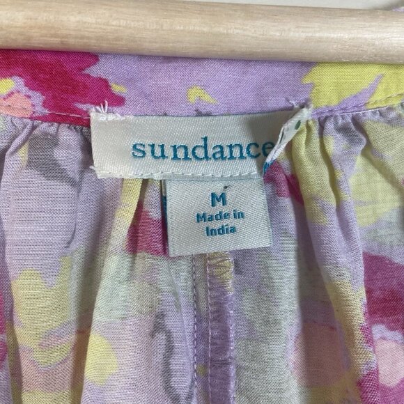 Sundance Pretty Petals Tiered Ruffle Purple Floral Maxi Dress Cotton Size Medium - Picture 7 of 10